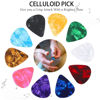 Picture of DECYOOL 100pcs Guitar Picks in Gradient Color, Medium Thickness Celluloid Guitar Picks, Metal Guitar Picks for UKulele, Electric Guitar, Acoustic Guitar, Bass,Banjo (0.96 mm)