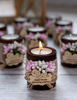 Picture of Ju's Favors Wooden Candle Holders (Set of 10), Baby Christening Favors, Girl Christening Favors, Baby Christening Party Favors for Guests. (Dark-pink baby)