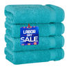 Picture of Cotton Paradise Hand Towels for Bathroom, 100% Cotton Turkish 4 Piece Hand Towel Set, Soft Absorbent Face Towels Clearance Set, Aqua Blue Hand Towels
