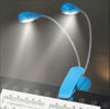 Picture of Music Stand Light, Clip on LED Book Lights, USB and AAA Battery Operated, Reading Lamp in Bed, 4 Brightness Levels, Ideal for Musician, Piano Player, Kids, Travel (Dual Arm, Blue)