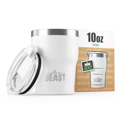 Picture of Beast 10 oz Tumbler Stainless Steel Vacuum Insulated Coffee Ice Cup Double Wall Travel Flask (Arctic White)