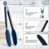 Picture of HOTEC Premium Stainless Steel Locking Kitchen Tongs with Silicon Tips, Set of 2-9" and 12", Classic Blue