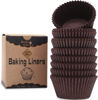Picture of Bake Choice 200pcs Standard Brown cupcake liners for baking,food-grade cupcake wrappers, grease-proof parchment muffin liners for Christmas decorations