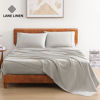 Picture of LANE LINEN 100% Organic Cotton Full Sheets Set 4-Piece Pure Percale Long Staple Soft Bedding Breathable Fits Mattress Upto 15" Deep - Snowdrop