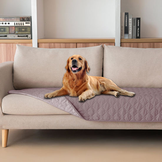 Picture of gogobunny 100% Double Sided Waterproof Dog Blanket Soft Pet Bed Cover Reversible Protect Furniture Couch Sofa Car for Puppy Cat Kids (Dark Sea Fog/Light Sea Fog, 30x80 Inch (Pack of 1))