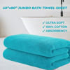 Picture of Cotton Paradise Oversized Bath Sheet, 100% Cotton 40x80 Clearance Bath Towel Sheet, Turkish Extra Large Bath Towel for Bathroom, Aqua Blue Bathsheet