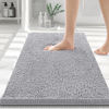 Picture of Smiry Luxury Chenille Bathroom Rugs 24x16, Extra Soft and Absorbent Shaggy Bath Mat, Machine Washable, Non-Slip Plush Carpet Runner for Tub, Shower, and Floor, Home Decor Accessories, Grey