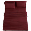 Picture of SONORO KATE Bed Sheet Set Super Soft Microfiber 1800 Thread Count Luxury Egyptian Sheets 16-Inch Deep Pocket，Wrinkle and Hypoallergenic-4 Piece (Burgundy, King)