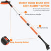 Picture of AstroAI 62.4" Ice Scrapers for Car Windshield and Extendable Snow Brush with Foam Grip and 360° Pivoting Brush Head for Christmas Car Auto Truck SUV(Orange)