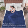 Picture of yescool Weighted Blanket for Adults (12 lbs, 60" x 80", Blue) Cooling Heavy Blanket for Sleeping Perfect for 110-130 lbs, Queen Size Breathable Blanket with Premium Glass Bead, Machine Washable