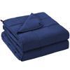 Picture of yescool Weighted Blanket for Adults (10 lbs, 48" x 72", Blue) Cooling Heavy Blanket for Sleeping Perfect for 90-110 lbs, Twin Size Breathable Blanket with Premium Glass Bead, Machine Washable