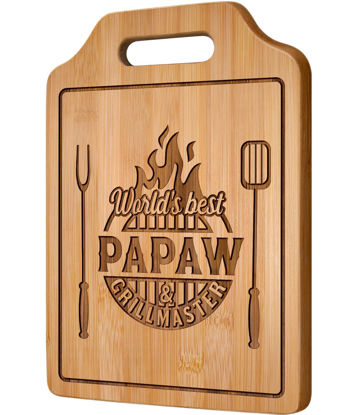 Picture of AceThrills Papaw Gifts - 12.3"L × 8.7"W × 0.4"Th Engraved Bamboo Cutting Board - Papaw Fathers Day Gift, Gifts for Papaw, Papaw Birthday Gifts