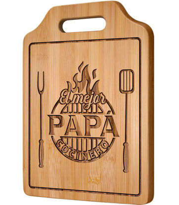 Picture of AceThrills Regalos para Papa - Tabla de Cortar de Bambú Grabada 12.3"L x 8.7"W x 0.4"Th - Regalos Para Papa Dia Del Padre, Regalos de CumpleañOs para Papá, Regalos de Navidad