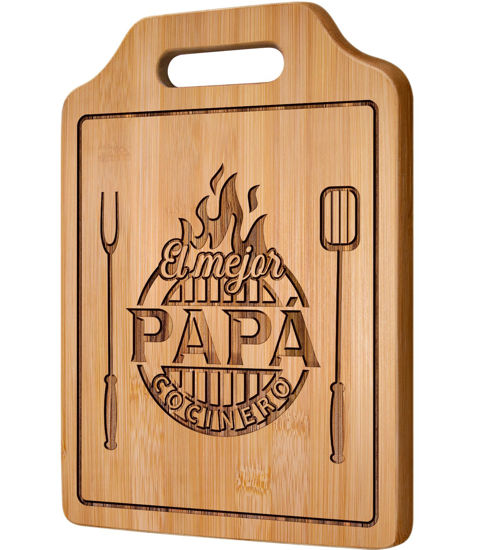 Picture of AceThrills Regalos para Papa - Tabla de Cortar de Bambú Grabada 12.3"L x 8.7"W x 0.4"Th - Regalos Para Papa Dia Del Padre, Regalos de CumpleañOs para Papá, Regalos de Navidad