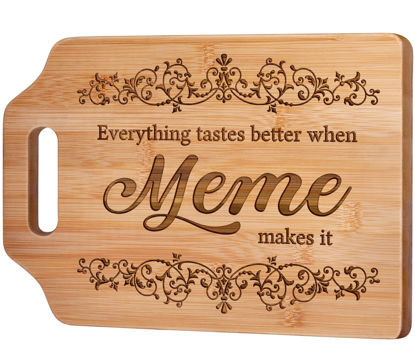 Picture of AceThrills Meme Gifts - 12.3"L × 8.7"W × 0.4"Th Engraved Bamboo Cutting Board - Gifts for Meme, Meme Mothers Day Gifts, Meme Birthday Christmas Gifts