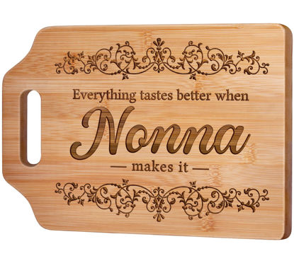 Picture of AceThrills Nonna Gifts - Engraved Bamboo Cutting Board 12.3"L x 8.7"W x 0.4"Th - Nonna Mothers Day Gifts, Gifts for Nonna Christmas Gifts, Nonna Gifts from Grandkids