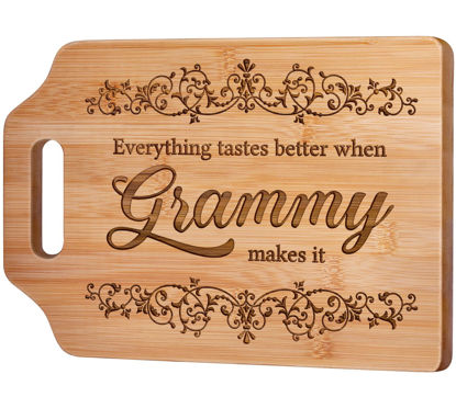 Picture of AceThrills Grammy Gift ideas - Engraved Bamboo Cutting Board 12.3"L x 8.7"W x 0.4"Th - Grammy Mothers Day Gifts for Grammy, Grammy Christmas Gifts Orament