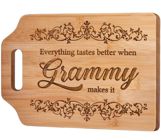 Picture of AceThrills Grammy Gift ideas - Engraved Bamboo Cutting Board 12.3"L x 8.7"W x 0.4"Th - Grammy Mothers Day Gifts for Grammy, Grammy Christmas Gifts Orament