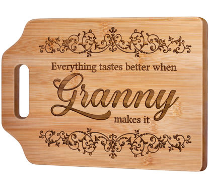 Picture of AceThrills Granny Gifts - Engraved Bamboo Cutting Board 12.3"L x 8.7"W x 0.4"Th - Gifts for Granny, Granny Birthday Gifts from Grandkids