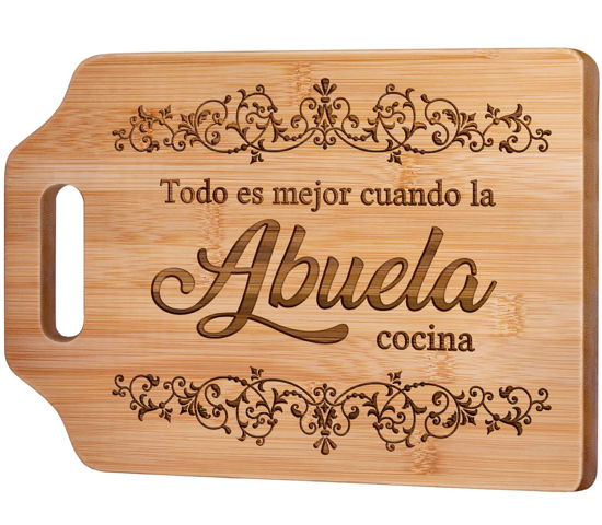 Picture of AceThrills Abuela Gifts - Tabla de Cortar de Bambú Grabada 12.3"L x 8.7"W x 0.4"Th - Regalos para Abuela, Regalos de CumpleañOs para Abuela Mujer, Regalos de Navidad para Abuela Mujer