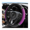 Picture of Bling Soft Leather Steering Wheel Cover, 15 Inch Colorful Rhinestones Auto Elastic Steering Wheel Protector, Sparkly Crystal Diamond for Women Girls, Car Interior Accessories for Most Cars (Purple)