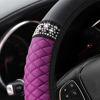 Picture of Bling Soft Leather Steering Wheel Cover, 15 Inch Colorful Rhinestones Auto Elastic Steering Wheel Protector, Sparkly Crystal Diamond for Women Girls, Car Interior Accessories for Most Cars (Purple)