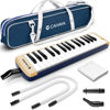 Picture of CAHAYA Melodica Instrument 32 Keys: Double Tubes Mouthpiece Air Piano Keyboard Musical Instrument Gift with Carrying Bag Beige Blue