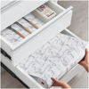 Picture of ALIUNI Drawer and Shelf Liner, Non-Slip Kitchen Cabinet Liners Non-Adhesive Thick Strong Grip Waterproof Washable Mats Protect Dresser Shelves Cupboard Bathroom Cabinets, White Marble, 18 in X 20 FT