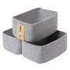 Picture of MiniArk Shelf Storage Baskets for Organizing | Closet Organizer Bins | Small Baskets | Toy Basket | Cute Decorative Basket | Cube Storage Bin | Woven Rope Basket | 11.5×7.5×4.7” | 3 Packs Mixed Grey