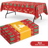 Picture of Niuara Christmas Red Plastic Table Cloth Rectangle Table 4 Pack, 54''×108'' Christmas Red Tablecloth for 6ft Tables, Table Cloth for Disposable Use, Table Cover for Holiday Party, Gathering