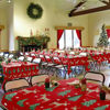 Picture of Niuara Christmas Red Plastic Table Cloth Rectangle Table 4 Pack, 54''×108'' Christmas Red Tablecloth for 6ft Tables, Table Cloth for Disposable Use, Table Cover for Holiday Party, Gathering