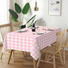 Picture of QIKSION 3 Pack Pink Gingham Tablecloth Pink Plaid Disposable Checkered Tablecloth, Rectangle Waterproof Plastic Table Cloths for Outdoor Picnic, Birthday, Party, Baby Shower(54 × 108 Inch)