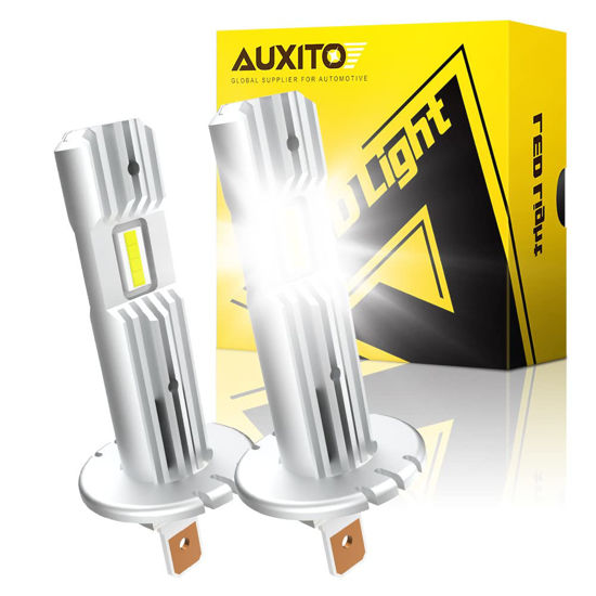 Picture of AUXITO H1 Fog Bulb, 6500K White 1:1 Mini Size, Canbus Ready, Wireless Plug and Play, Pack of 2
