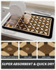 Picture of AMOAMI-Coffee Mat Hide Stain Rubber Backed Absorbent Dish Drying Mat for Kitchen Counter-Coffee Bar Accessories Fit Under Coffee Maker Coffee Machine Espresso Machine Dish Rack PEANUT 12X19