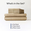 Picture of Cal King 6 Piece Sheet Set - Breathable & Cooling Bed Sheets - Hotel Luxury Bed Sheets for Women, Men, Kids & Teens - Deep Pockets - Easy Fit - Soft & Wrinkle Free - Cal King Heathered Tan Sheets