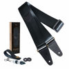 Picture of Guitar Strap with Pick Pocket, Vintage Nylon Full Grain Leather Ends Guitar Straps for Bass, Electric & Acoustic Guitar, Come with Free Strap Button, 1 Pair Strap Locks and 6 Guitar Picks (Bright Black)