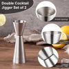 Picture of Briout Jigger for Bartending, Double Cocktail Jigger Japanese Premium 304 Food Grade Stainless Steel Jigger 2 OZ 1 OZ with Measurements Inside, Flat Edge Silver