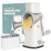 Picture of X Home 5-in-1 Rotary Cheese Grater for Kitchen, Upgraded Hand Crank Shredder with Stronger Suction Base & Multifunctional Drum Blades, for Cheese, Vegetables and Nuts, Easy to Use and Clean, White