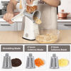 Picture of X Home 5-in-1 Rotary Cheese Grater for Kitchen, Upgraded Hand Crank Shredder with Stronger Suction Base & Multifunctional Drum Blades, for Cheese, Vegetables and Nuts, Easy to Use and Clean, White