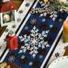 Picture of Artoid Mode Buffalo Plaid Snowflakes Blue Christmas Table Runner, Seasonal Winter Kitchen Dining Table Decoration for Home Party Decor 13x120 Inch