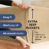 Picture of Extra Deep Queen Fitted Sheet - Hotel Luxury Single Fitted Sheet Only - Easily Fits 18 inch to 24 inch Mattress - Soft, Wrinkle Free, Breathable & Comfy Extra Deep Pockets Heathered Tan Fitted Sheet