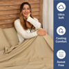 Picture of Extra Deep Queen Fitted Sheet - Hotel Luxury Single Fitted Sheet Only - Easily Fits 18 inch to 24 inch Mattress - Soft, Wrinkle Free, Breathable & Comfy Extra Deep Pockets Heathered Tan Fitted Sheet