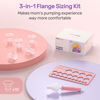 Picture of Nuliie 10PCS Flange Sizing Kit 13/15/17/19/21mm for 24mm Flange/Shield of Most Pumps, Silicone Flange Insert for Momcozy/Spectra/Bellababy Breast Pump, Breastfeeding Essential Pumping Kit for Moms
