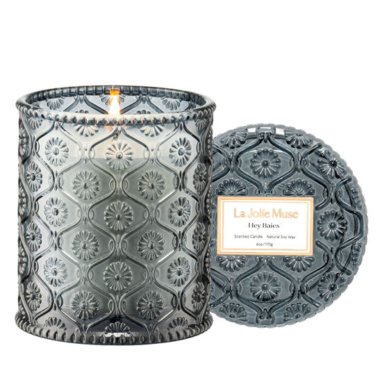 Picture of LA JOLIE MUSE Berry Candle, Hey Baies Candle, Fruit Scented Candles, Candles Gifts, Natural Soy Candle, Spring Summer Candles for Home Scented, 6 oz 40 Hours Burn