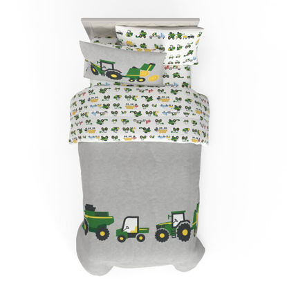 Picture of Franco Kids John Deere Farm Equipment Bedding 5 Piece Super Soft Reversible Comforter and Sheet Set, Full, (Officially Licensed Product)