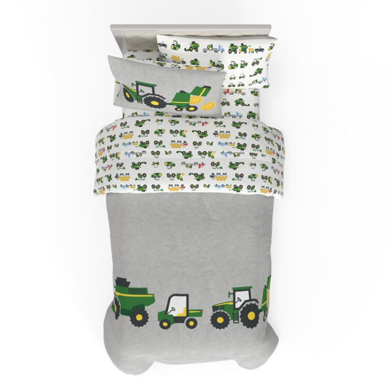 Picture of Franco Kids John Deere Farm Equipment Bedding 5 Piece Super Soft Reversible Comforter and Sheet Set, Full, (Officially Licensed Product)
