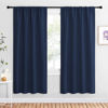 Picture of NICETOWN Navy Blue Blackout Curtains for Living Room - Triple Weave Home Decoration Thermal Insulated Solid Rod Pocket Blackout Drapes for Bedroom(Set of 2, 42 x 72 Inch)