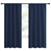 Picture of NICETOWN Navy Blue Blackout Curtains for Living Room - Triple Weave Home Decoration Thermal Insulated Solid Rod Pocket Blackout Drapes for Bedroom(Set of 2, 42 x 72 Inch)