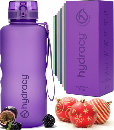 Picture of Hydracy 2L Large Water Bottle, 100% BPA Free Tritan Plastic, Leakproof, Zero Condensation, Motivational Timeline, Safe, Non-Toxic, Durable, Smart Design