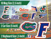 Picture of Florida Gators Stickers (14 Stickers) 2 Large 5" for Car Windows 10 Medium 2.5" for Water Bottles Laptops Phones 2 Mini Keyboard Florida Gators Gift for Men and Women Football Fans (Florida Gators)